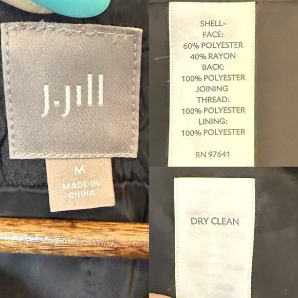 J. Jill Crinkle Sparkle Open Long Black Jacket size Medium - Picture 6 of 6